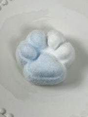 110g Blue And White Color Matching Fluffy Cat Paw Squishy Toy