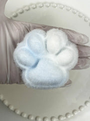 110g Blue And White Color Matching Fluffy Cat Paw Squishy Toy
